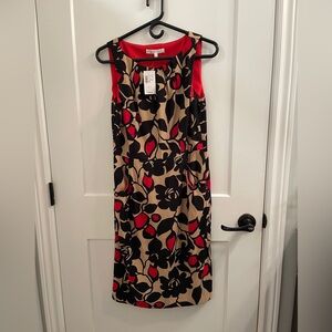 Floral Sleeveless Dress - Black and Red